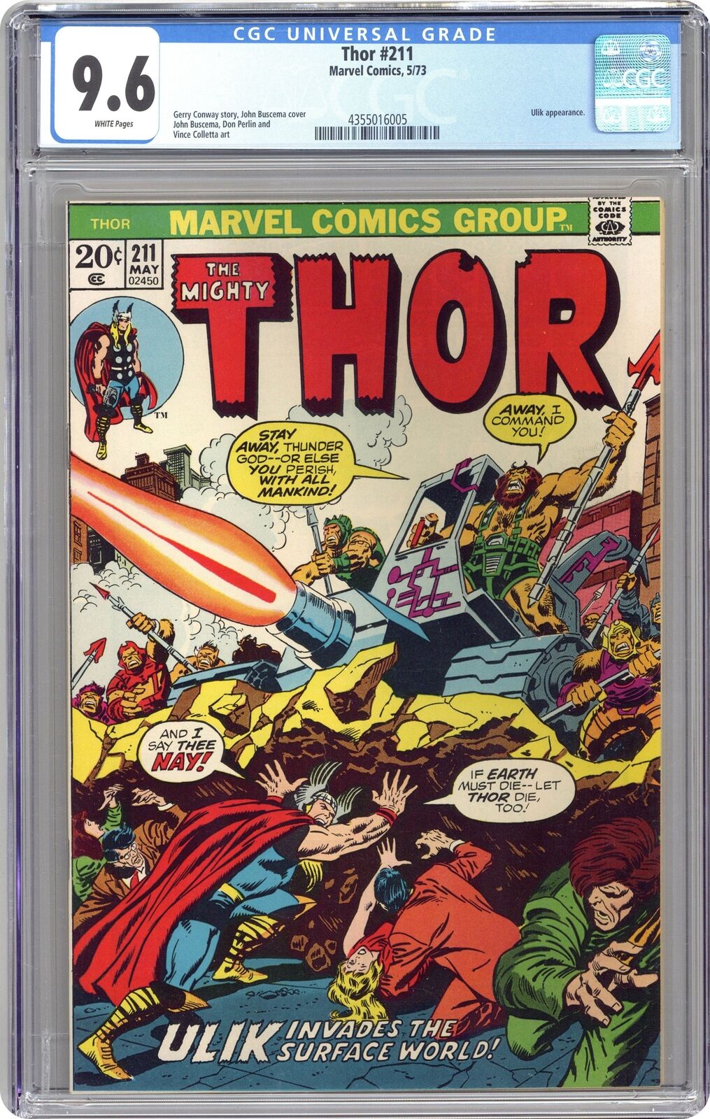 Thor #211 CGC 9.6 1973 4355016005