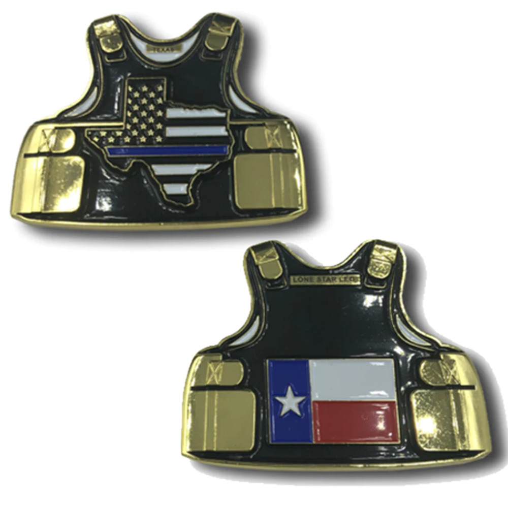 C-004 Texas Lone Star LEO Thin Blue Line Police Body Armor State Flag Challenge