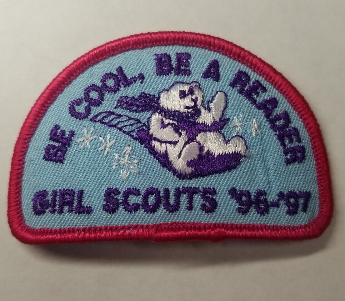 VTG PATCH GSA Girl Scouts Polar Bear Be Cool Reader 1996 1997 Rare Red See Pics