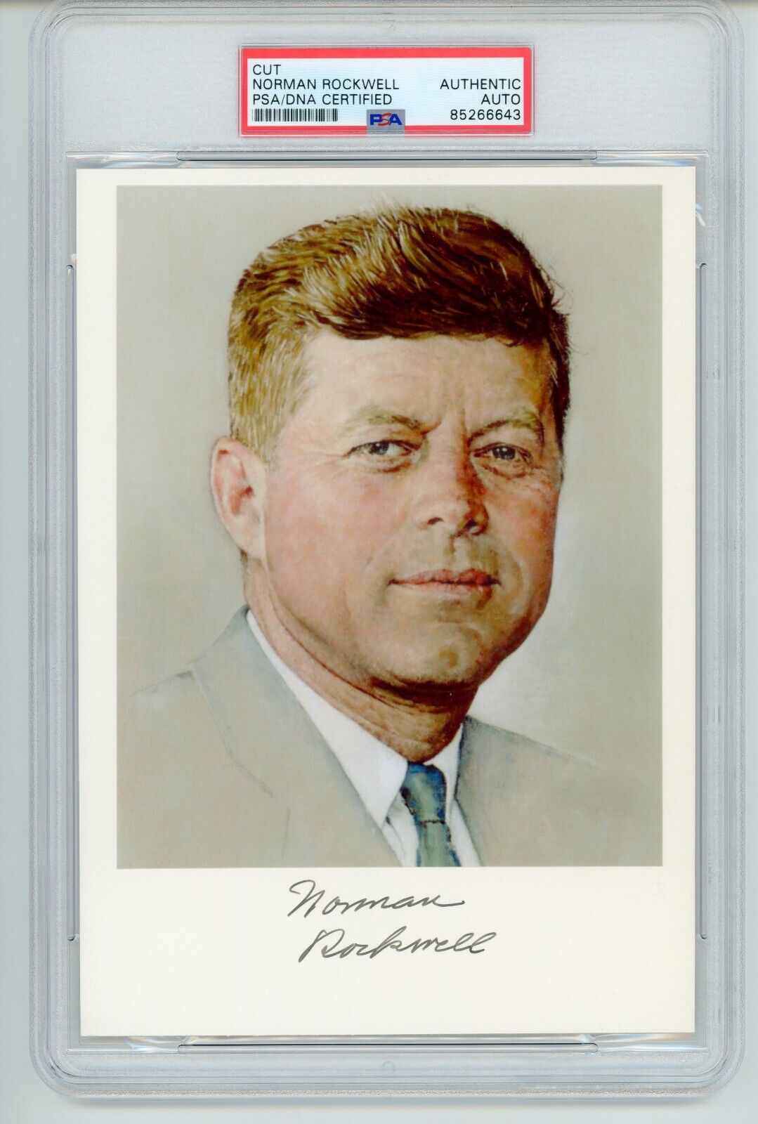 Norman Rockwell ~ Signed Autographed John F. Kennedy Print ~ PSA DNA Encased