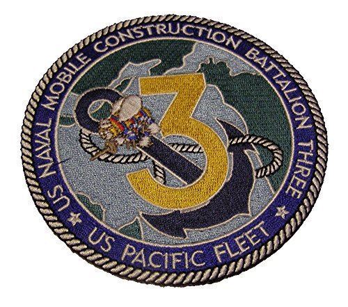 USN SEABEE NAVAL MOBILE CONSTRUCTION BATTALION THREE NMCB 3 PATCH PACIFIC FLEET