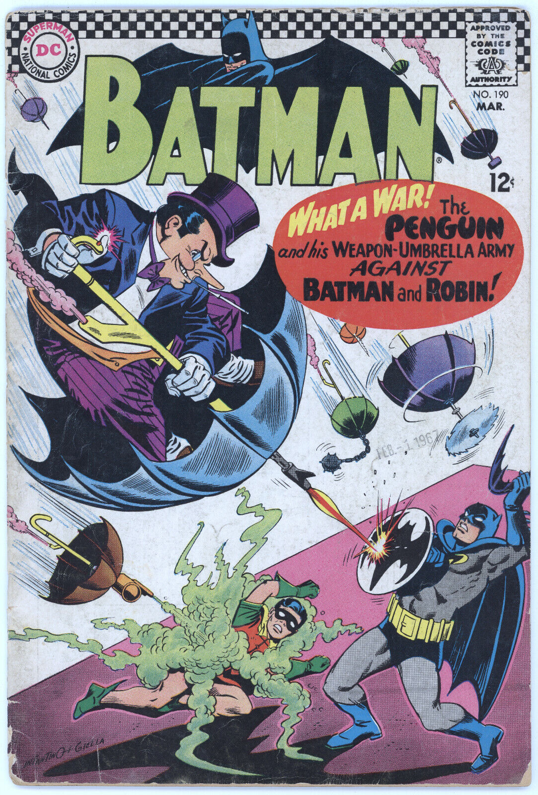 Batman 190 DC 1967 GD VG Penguin Robin Carmine Infantino 
