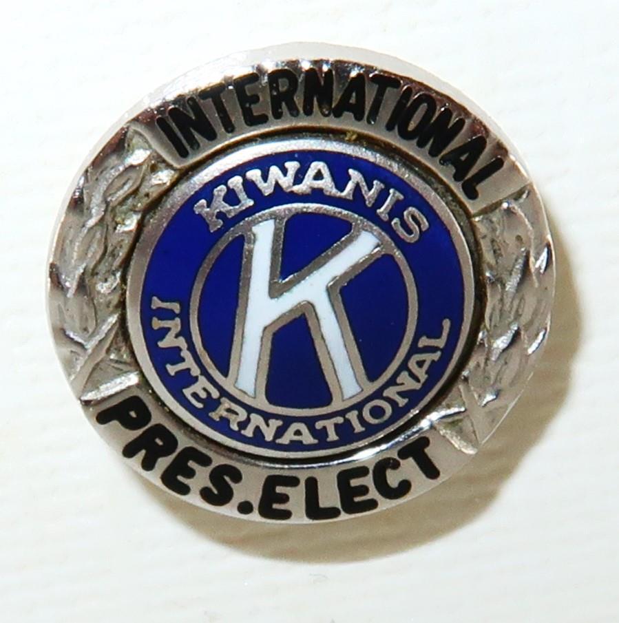 Kiwanis International President Elect 14K White Gold Lapel Screw Back Pin