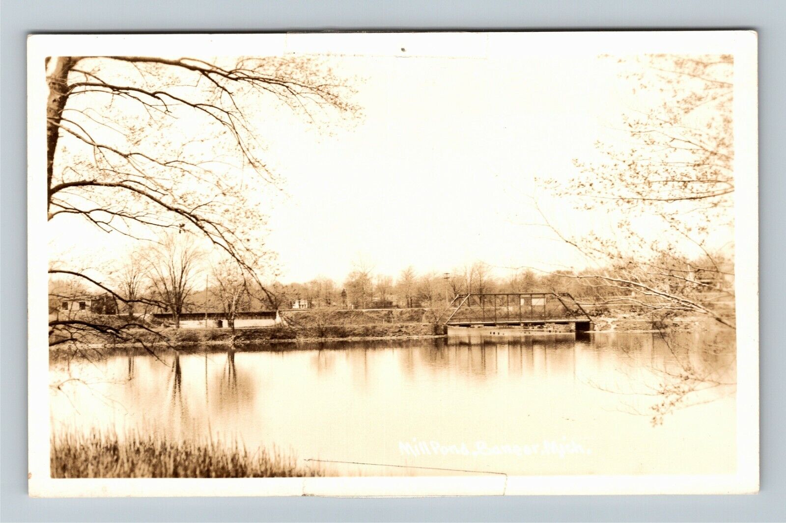 RPPC Mill Pond, View, Vintage Postcard