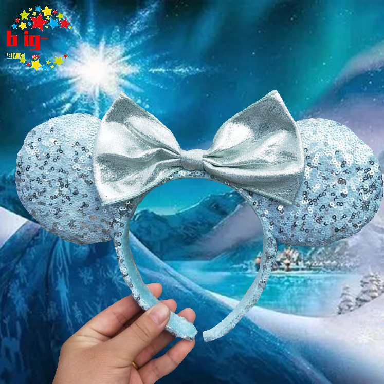 Minnie Ears Disney Parks Frozen Arendelle Aqua Resort Sequin Blue Headband