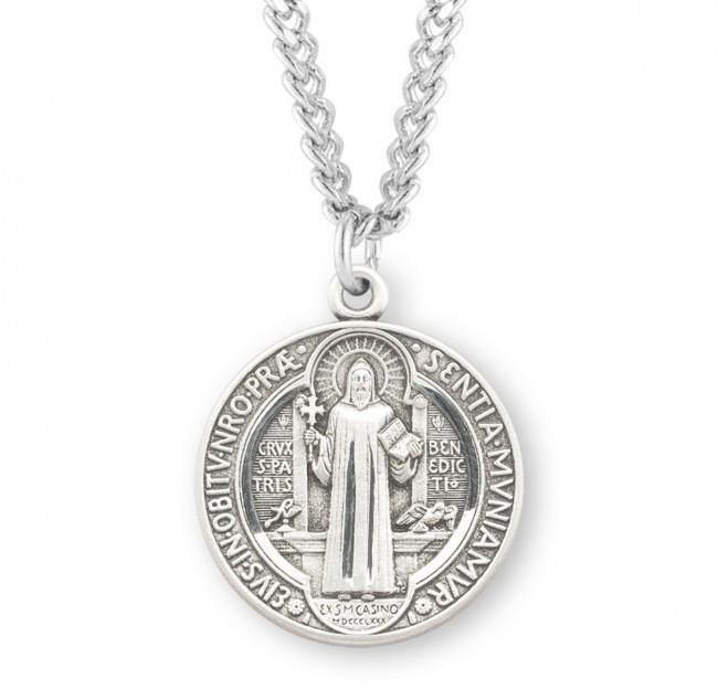 Best Saint Benedict Round Sterling Silver Medal Size 1.0in x 0.9in