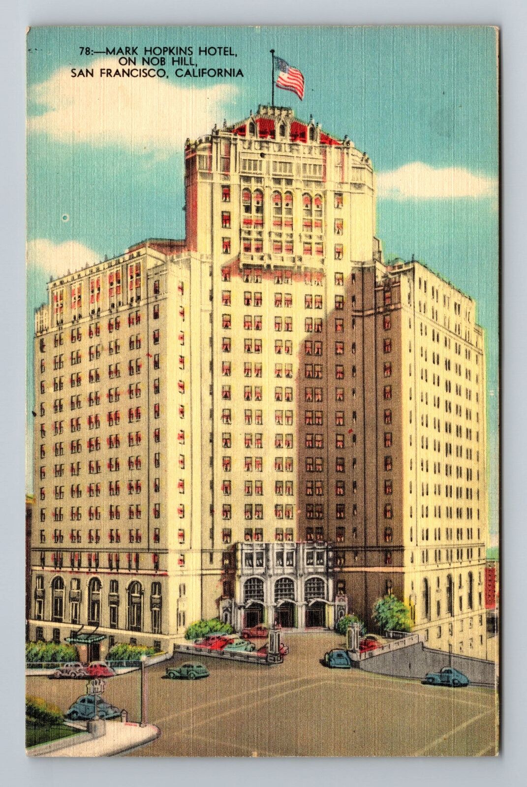San Francisco CA-California, Mark Hopkins Hotel, 1949, Vintage Postcard