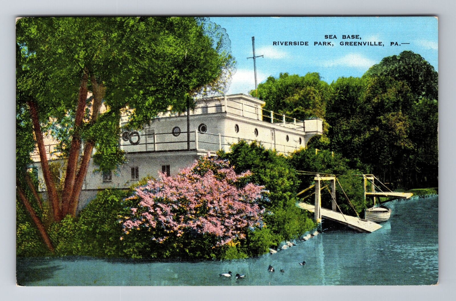 Greenville PA-Pennsylvania, Sea Base, Riverside Park, Antique, Vintage Postcard