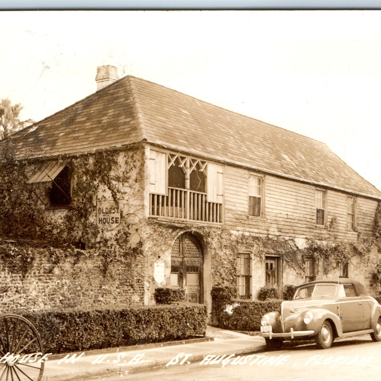 c1940s St Augustine FL RPPC Oldest House in US Real Photo Postcard Tartaria A100