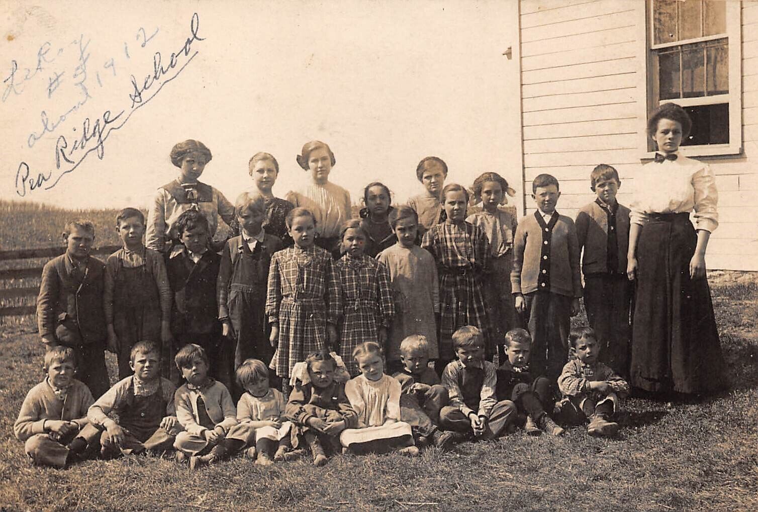 RPPC Blairstown IA Iowa Pea Ridge School LeRoy #5 1912 Photo Postcard