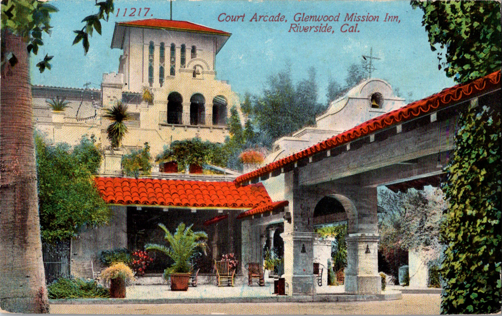 Vintage 1915 Court Arcade Glenwood Mission Inn Riverside CA Postcard Religious