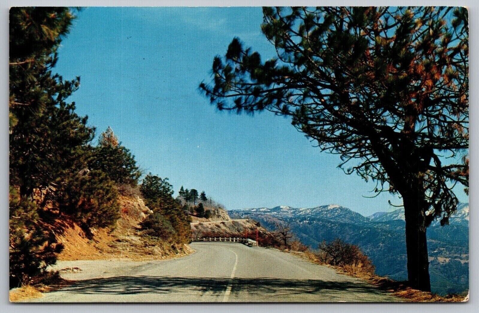 Rim World Drive High Gear Road Mountain Ridges San Bernardino Valley PM Postcard