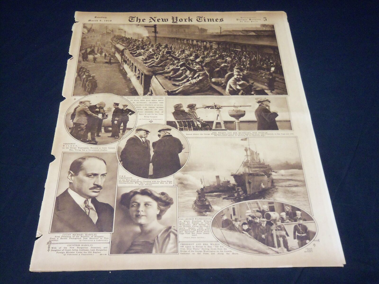 1919 MARCH 9 NEW YORK TIMES PICTURE SECTION - CURTISS AIRPLANE CO. - NT 8843