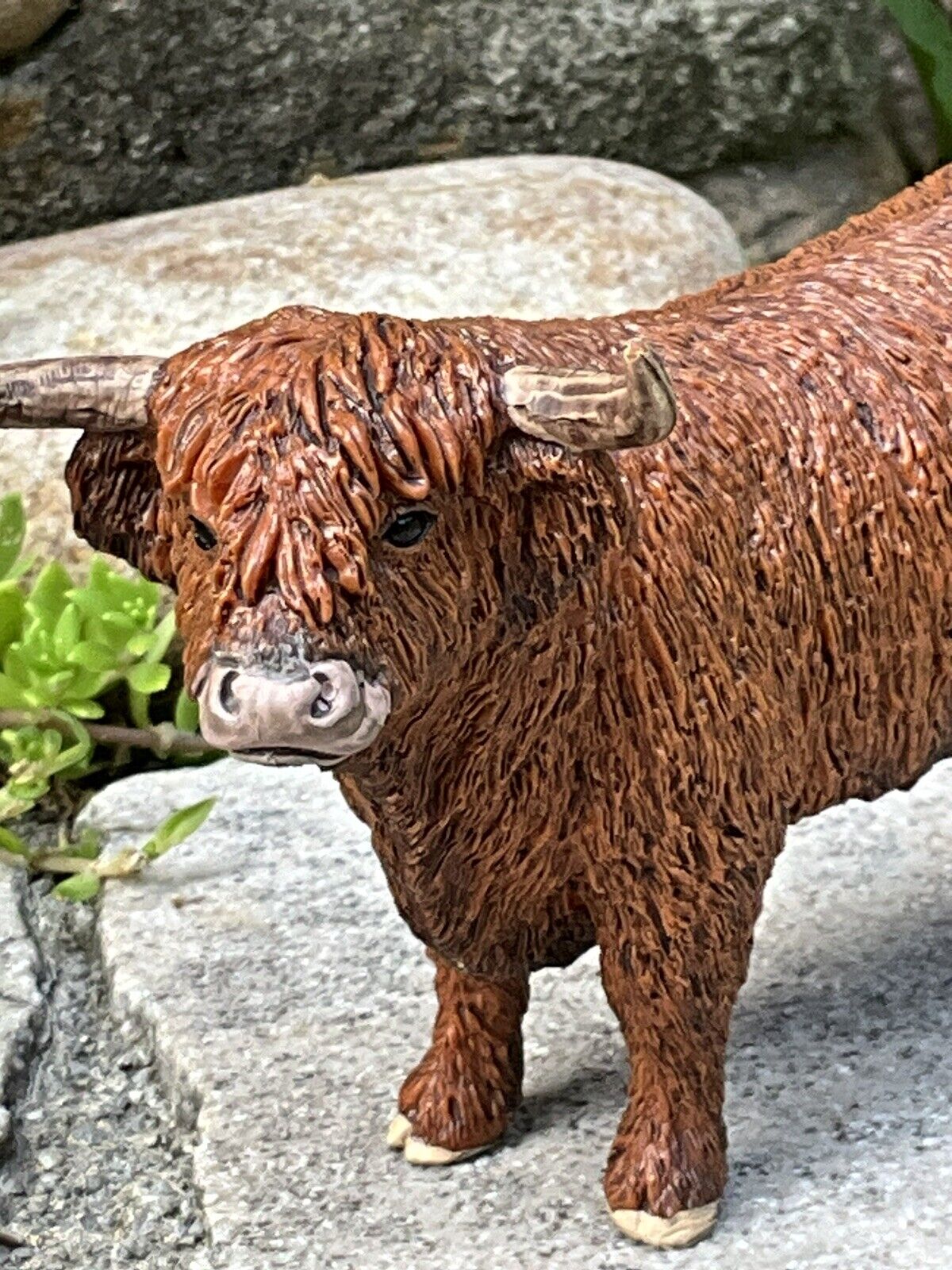 Schleich Farm World Realistic Highland Bull Cow Figurine Western Decor