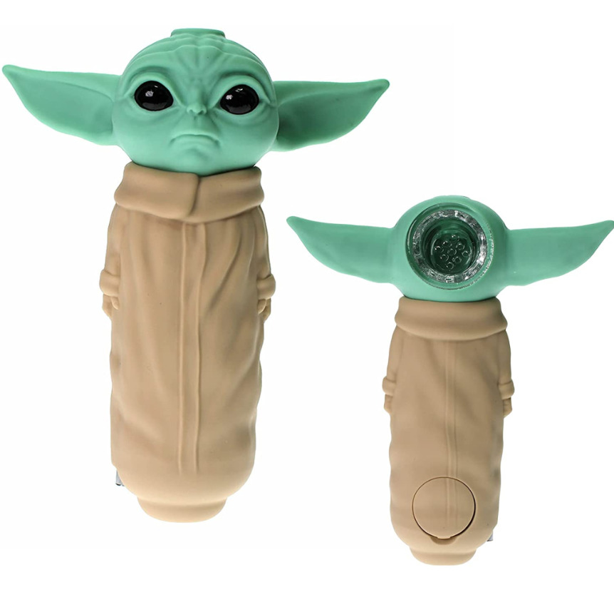5'' Silicone Star Wars Baby Yoda Hand Pipe Grogu Hand Pipe Perfect Gifts