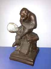Vintage Darwin Primate/Monkey Thinker with Scull Figurine / Sculpture 13.5