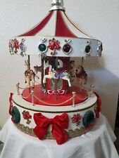 Vintage Musical Christmas Carousel Merry Go Round 16