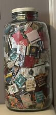 Vintage Matchbook Collection Lot In 18.5 Inch Glass Jar picture