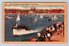 Santa Monica CA-California, Yacht Harbor, Vintage Postcard picture