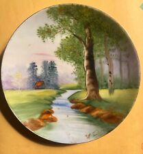 Vintage UCAGCO CHINA Hand Painted Landscape Plate by Japanese Artist, 8.25 picture
