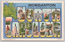 Morganton North Carolina, Large Letter Greetings Mimosa City, Vintage Postcard picture