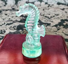 LALIQUE Seahorse Emerald Green Art Glass Figurine Older Piece picture