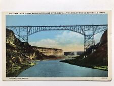 1940 Twin Falls Jerome Bridge Over Snake River Twin Falls Idaho Postcard picture