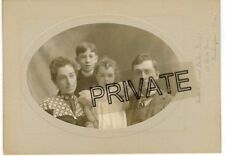 Vintage Matted Photo-FOWLER Family of 4 - Newburyport Massachusetts 5x7-ID'd picture