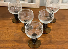 German Roemer Cordial Liqueur Shot Glasses Grapevine Bubble Stem  Set Of 5 picture