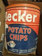 Becker Potato Chips Canister Becker Pretzel Bakeries Columbia, PA picture