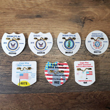 Ocean City and Cape May New Jersey Lot of 7 Seasonal Beach Tags Honors Military picture