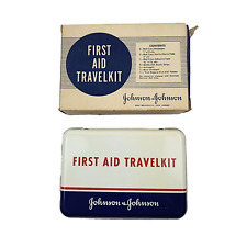 UNUSED NOS 1950s Vintage Johnson & Johnson First Aid Travel Kit picture