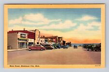 Mackinaw City MI-Michigan, Main Street, Drugstore, Vintage c1955 Postcard picture