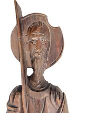 Don Quixote Vintage Wooden Hand Carved Large Fork Wall Art Storytelling History picture