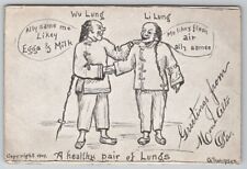 Healthy Pair of Lungs Asian Wu and Li Lung G Thompson Sketch Postcard B24 picture