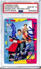 1992 Saved by The Bell GOSSELAAR, LOPEZ, DIAMOND Signed Card 56 PSA/DNA 10 SLAB picture