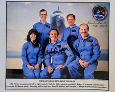 STS-7 SPACE SHUTTLE glossy CREW PHOTO hand SIGNED by astronauts CRIPPEN & HAUCK  picture