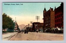 Ogden UT-Utah, Washington Avenue, Antique, Vintage Souvenir Postcard picture