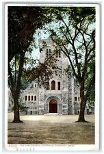 1930 The First Church Unitarian Exterior Plymouth Massachusetts MA Tree Postcard picture