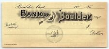1920s BOULDER MONTANA BANK OF BOULDER BLANK CHECK Z1583 picture