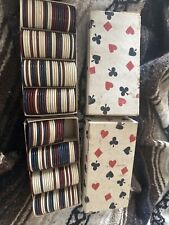 vintage poker chip set In Original Box Rare Collectible Poker ￼ hold  five Card picture