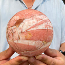 4.59LB Large Natural Rhodochrosite Quartz ball Crystal Sphere Mineral Healing picture