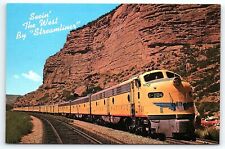 1950s UNION PACIFIC RAILROAD SEEIN' THE WEST BY STREAMLINER POSTCARD P3095 picture