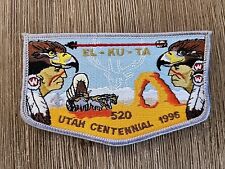 OA El Ku Ta Lodge 520 Centennial Silver Mylar 1996 Flap Great Salt Lake Council picture