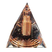 Spiral Copper Wire Orgonite Pyramid Obsidian Orgone Healing Energy Meditation picture