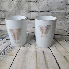 2 Authentic Classic Fukagawa JAPAN Porcelain Logo Sake Cups 901 Gold Bamboo picture