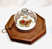 VTG Goodwood Spice Of Life Octagon Cheese Tray w Glass Cloche & Attached Knife picture