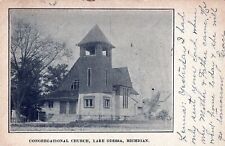 LAKE ODESSA MI - Congregational Church Postcard - udb - 1907 picture