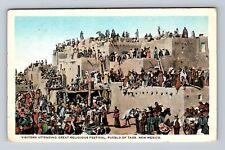 Taos NM-New Mexico Visitors Attending Great Religious Festival Vintage Postcard picture