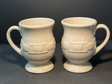 SET OF TWO 2 Longaberger Latte Mugs IVORY 14-16 oz UNUSED CONDITION picture